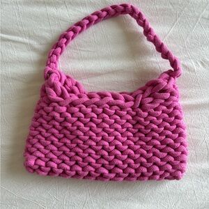 Pink Crochet Shoulder Bag